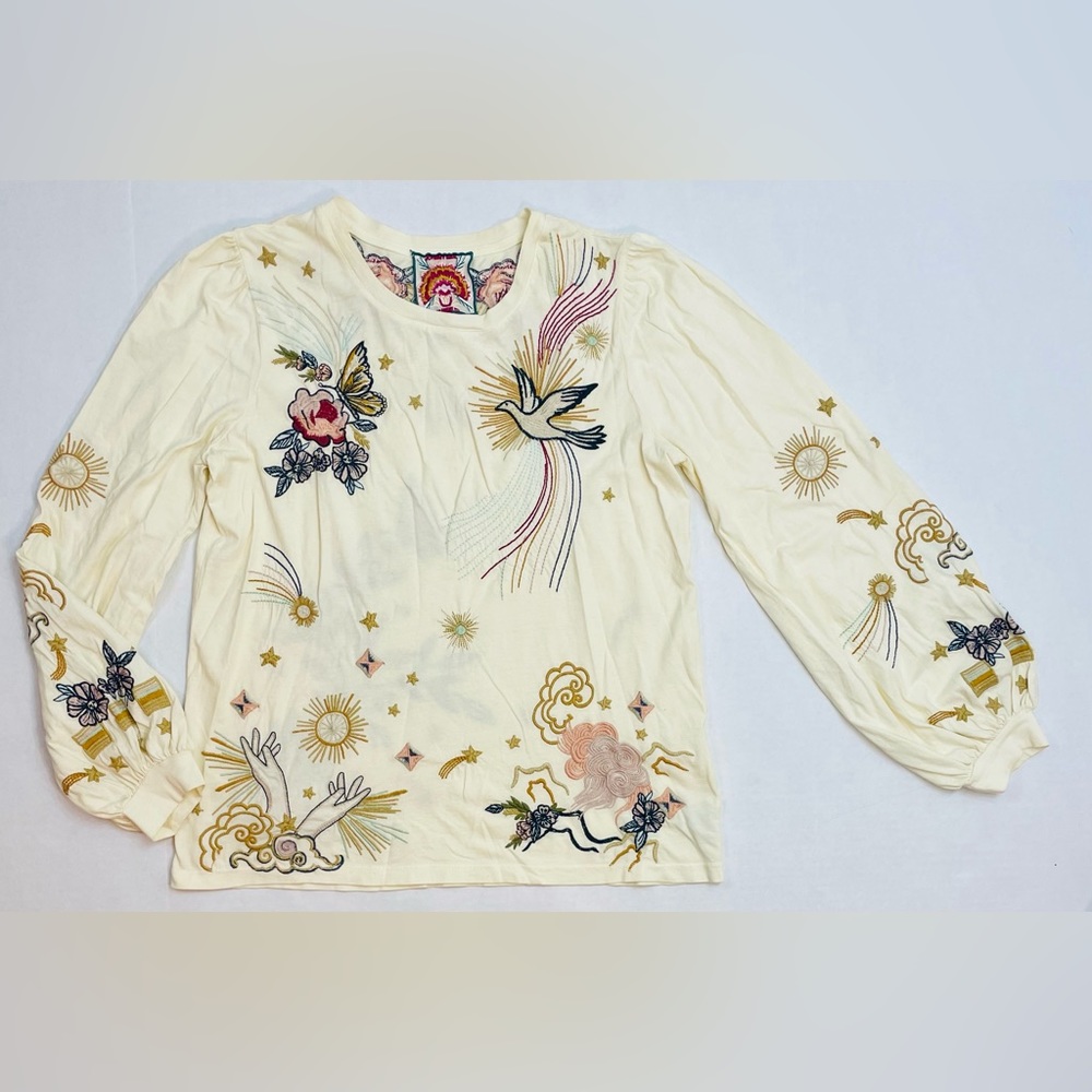 Women’s size small. Johnny Was long sleeve “Selah” long sleeve shirt. Cream - Picture 3 of 9